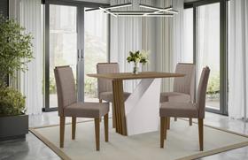 Sala de Jantar Veneza Imbuia 120x80cm com 4 Cadeiras Ana