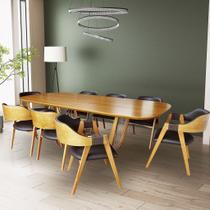 Sala de Jantar Veneza (tampo+base) 2,60 X 1,20, com 8 Cadeiras Laura Verniz Nogueira, material sintético Sala de Jantar Veneza (tampo+base) 2,60 X 1,20, com 8 Cadeiras Laura Verniz Nogueira, material sintético