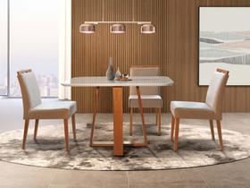 Sala de Jantar Verona Cinamomo 4 Cadeiras Veludo Jons Valverde
