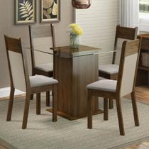 Sala Jantar Dallas Mesa Tampo Vidro 4 Cadeiras Rustic Madesa Sala Jantar Dallas Mesa Tampo Vidro 4 Cadeiras Rustic Madesa