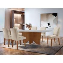 Sala Jantar Evora Canto 6 Cade. Grecia Rufato Veludo Creme Sala Jantar Evora Canto 6 Cade. Grecia Rufato Veludo Creme