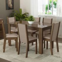 Sala Jantar Mesa Vidro 6 Cadeiras Rustic/crema Sala Jantar Mesa Vidro 6 Cadeiras Rustic/crema