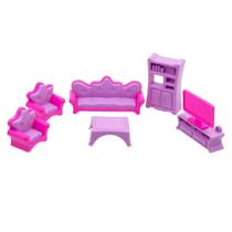 Sala Menina Encantada Rosa Linda e Fofa Para Bonecas Brinquedo Na Caixa