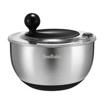 Salad Spinner SveBake de 5,3 Qt em aço inoxidável com botão de parada