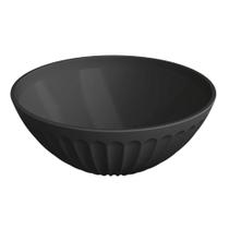 Saladeira 1L Tigela Redonda Plástica Preta 18x7,5cm Pipoca