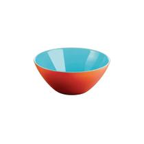 Saladeira bowl em acrílico Guzzini My Fusion 20cm coral com azul
