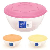 Saladeira Bowl Tigela Porta Alimentos Salada Com Tampa Bacia Vasilha Redonda Multiuso Grande