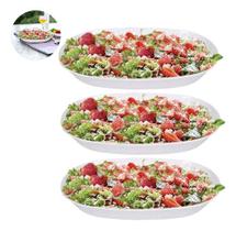 Saladeira Branca Travessa De Melamina Para Buffet 3 Unidades