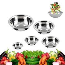 Saladeira cojunto 5 tigelas inox multiuso cozinha potes Saladeira cojunto 5 tigelas inox multiuso cozinha potes