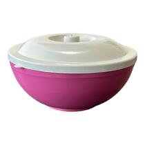 Saladeira com Tampa de Plastico Redonda Resistente Multiuso 2 Litros Pote Vasilha Bowl