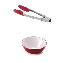 Saladeira de 1.8 litros com pegador vermelhos Saladeira de 1.8 litros com pegador vermelhos