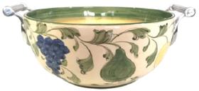 SALADEIRA DE CERÂMICA COM ALÇAS DE ESTANHO JOHN SOMERS, Ø 27cm, DESENHO CAPRI - TI04T08 SALADEIRA DE CERÂMICA COM ALÇAS DE ESTANHO JOHN SOMERS, Ø 27cm, DESENHO CAPRI - TI04T08