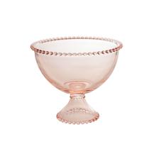 Saladeira De Cristal Com Pé Ø21x19cm Rosa Pearl Wolff