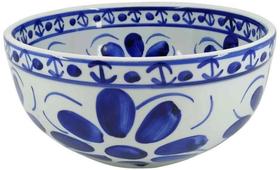 Saladeira De Porcelana Pintada A Mão E Pegador - Colonial Saladeira De Porcelana Pintada A Mão E Pegador - Colonial