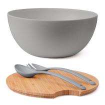 Saladeira e Tigela de Servir Clean Design 11,5" - Grande com Tampa Cinza