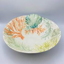 Saladeira em Melamina Desenho Coral (laranja) 31x12cm