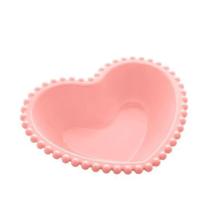 Saladeira em porcelana Wolff Coração Beads 18x15x5cm rosé