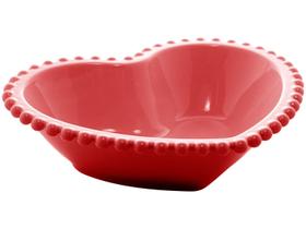 Saladeira em Porcelana Wolff Coração Beads 18x15x5cm Vermelho
