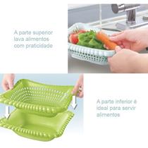Saladeira Fruteira E Escorredor De Macarrão Pratica 2 Em 1 Saladeira Fruteira E Escorredor De Macarrão Pratica 2 Em 1