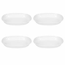Saladeira Oval Melamina 30cm Branca Resistente Kit 4 Un