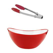 Saladeira Oval Vermelha Com Pegador Saladeira Oval Vermelha Com Pegador