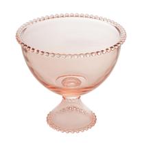 Saladeira Pearl Cristal Com Pé Wolff 21x19cm Rosa