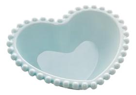 Saladeira Porcelana Coração Beads Azul 21x18x6 cm