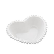 Saladeira Porcelana Coração Beads Branco 21x18x6cm - Bon Gourmet