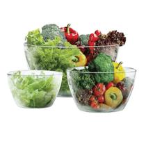 Saladeira Redonda Bowl De Vidro Tigela Ruvolo Tigelas 3 Pcs