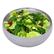 Saladeira Tigela Para Salada Em Aço Inoxidável Martelado 3,5 Litros 24cm Original Mimo Style