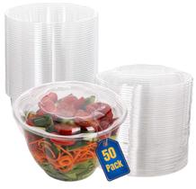 Saladeiras de plástico descartáveis Smygoods com tampas herméticas de 1,4 L Saladeiras de plástico descartáveis Smygoods com tampas herméticas de 1,4 L