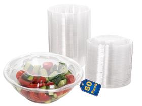 Saladeiras de plástico descartáveis Smygoods com tampas herméticas de 500 ml Saladeiras de plástico descartáveis Smygoods com tampas herméticas de 500 ml