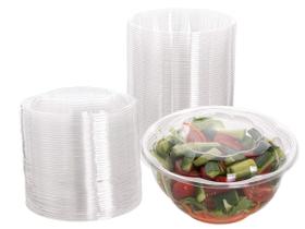 Saladeiras de plástico descartáveis Smygoods com tampas herméticas de 960 ml Saladeiras de plástico descartáveis Smygoods com tampas herméticas de 960 ml