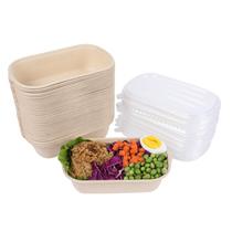 Saladeiras descartáveis JAYEEY 680mL com tampas de fibra de cana-de-açúcar 50pk