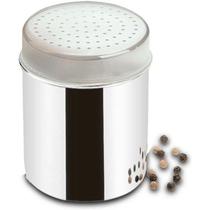 Saleira/Pimenteira com Sobretampa Plastica Jornata, Brinox, Aço Inox, 300 ml Saleira/Pimenteira com Sobretampa Plastica Jornata, Brinox, Aço Inox, 300 ml