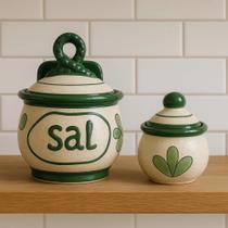 Saleiro Com Açucareiro Kit Porta Condimentos Para Cozinha Em Cerâmica Saleiro Com Açucareiro Kit Porta Condimentos Para Cozinha Em Cerâmica