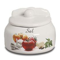Saleiro Com Tampa Em Cerâmica Mesa Parede Porta Sal De Louça Temperos