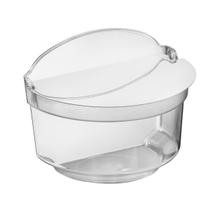 Saleiro de Cozinha Porta Sal 1kg Plástico Transparente com Tampa Inox Grande Zanella