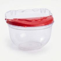 Saleiro de Parede em Acrílico 600g: Design Funcional para Temperar com Facilidade cor:tampa vermelha