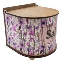 Saleiro Decorativo Estampado Tampa Articulada Ideal Para Organização Praticidade Cozinha