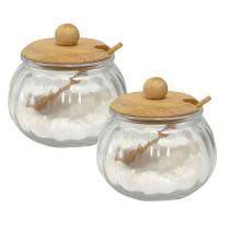 Saleiro E Açucareiro Vidro Porta Condimento 2 Peças 230ml Saleiro E Açucareiro Vidro Porta Condimento 2 Peças 230ml