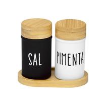 Saleiro E Pimenteiro Base de Bambu 90ml Doha Hauskraft