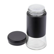 Saleiro e Pimenteiro de Vidro Preto com Tampa de Aço Pintado Temperos Cozinha - 11,5 x 5,5cm - Weck