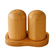 Saleiro e Pimenteiro em Bambu Linha Istambul Com Suporte Para Restaurante/Buffet