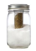 Saleiro e pimenteiro Jarware para potes de vidro cinza Saleiro e pimenteiro Jarware para potes de vidro cinza
