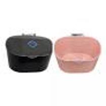 Saleiro grande plastico com tampa preto