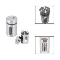 Saleiro Pimenteiro Em Aço Inox Com Visor Saleiro Pimenteiro Em Aço Inox Com Visor