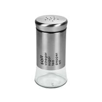 Saleiro/pimenteiro em Vidro e Metal 100ml Temperos Multiuso