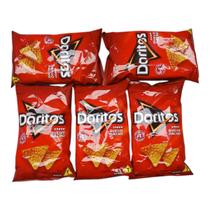 Salgadinho Doritos Queijo Nacho 75g, kit com 5 unidades , sabor intenso e crocante.