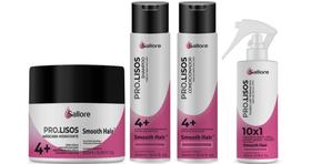 Sallore Pro.Lisos Smooth Hair Shampoo e Condicionador e Máscara e Fluído Lizz Termoativo